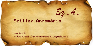 Sziller Annamária névjegykártya
